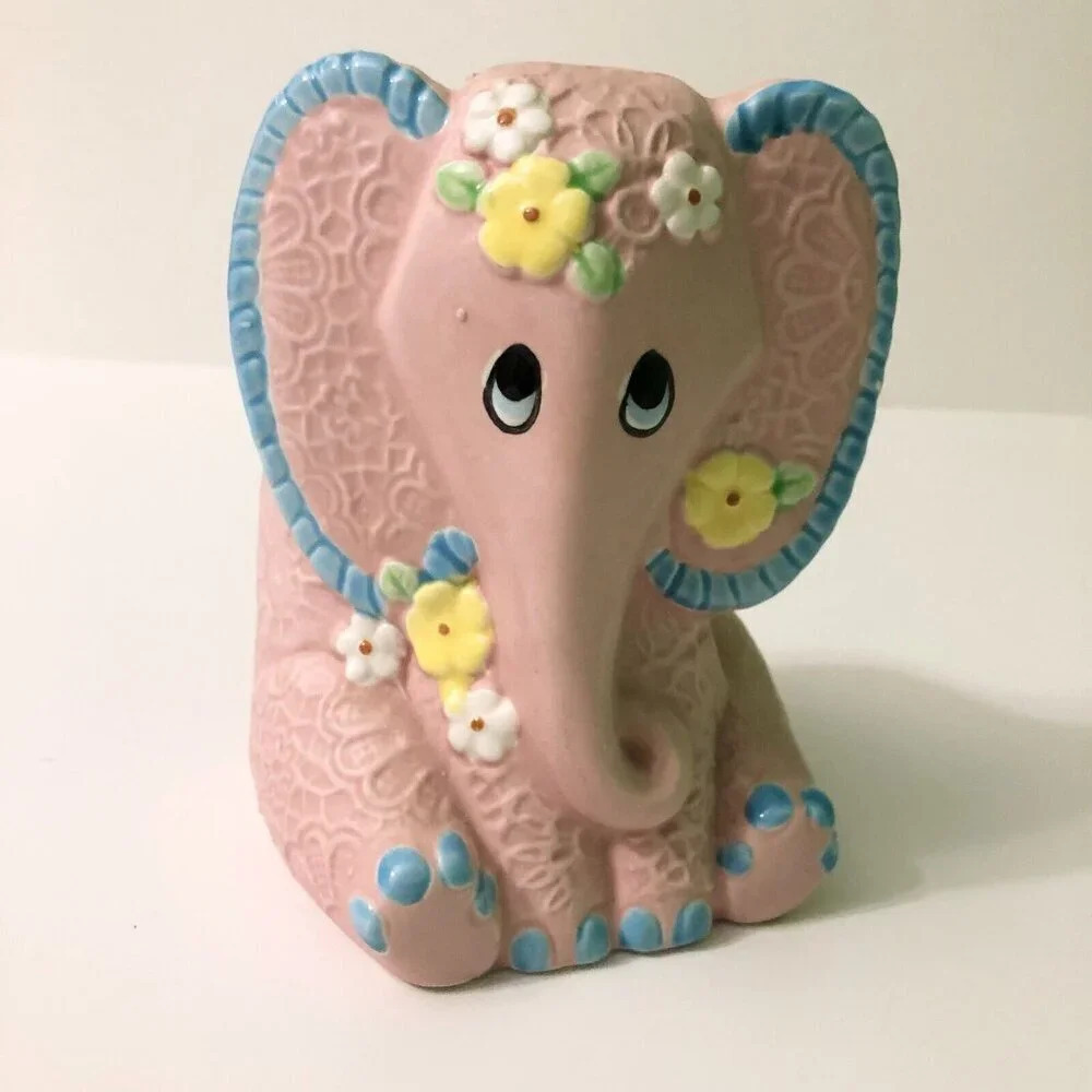 Vintage Pink Elephant Planter Vase 6 Inch Tall Parma AA1 Japan Kitsch Flowers